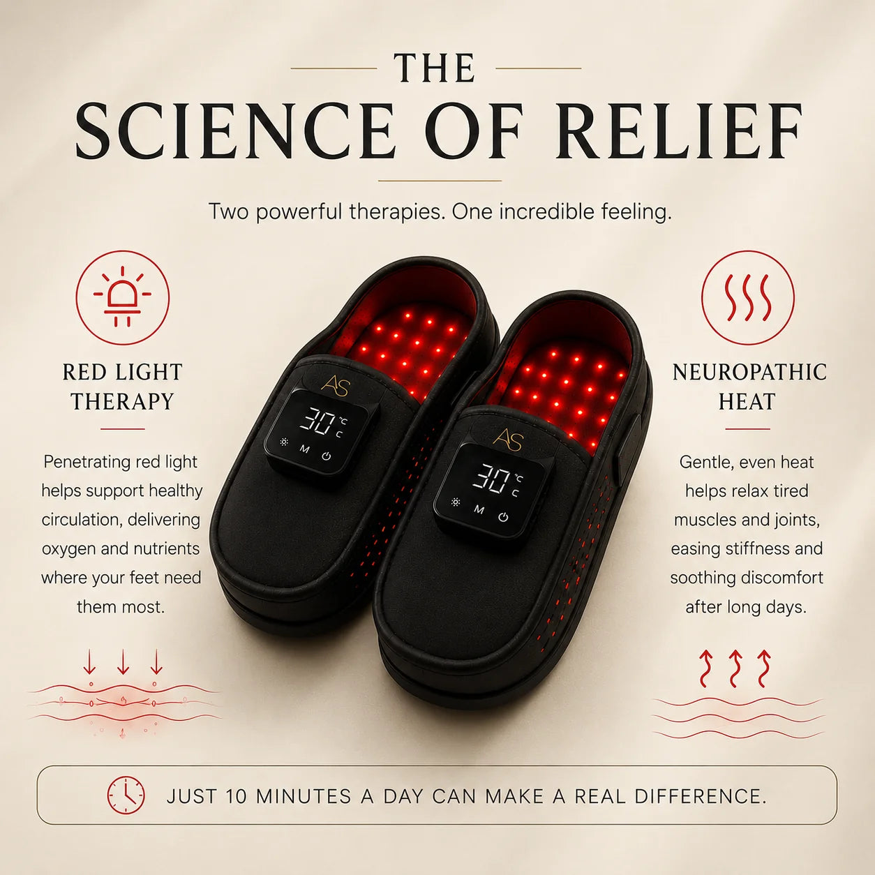 AuraStep™ Red Light Slippers