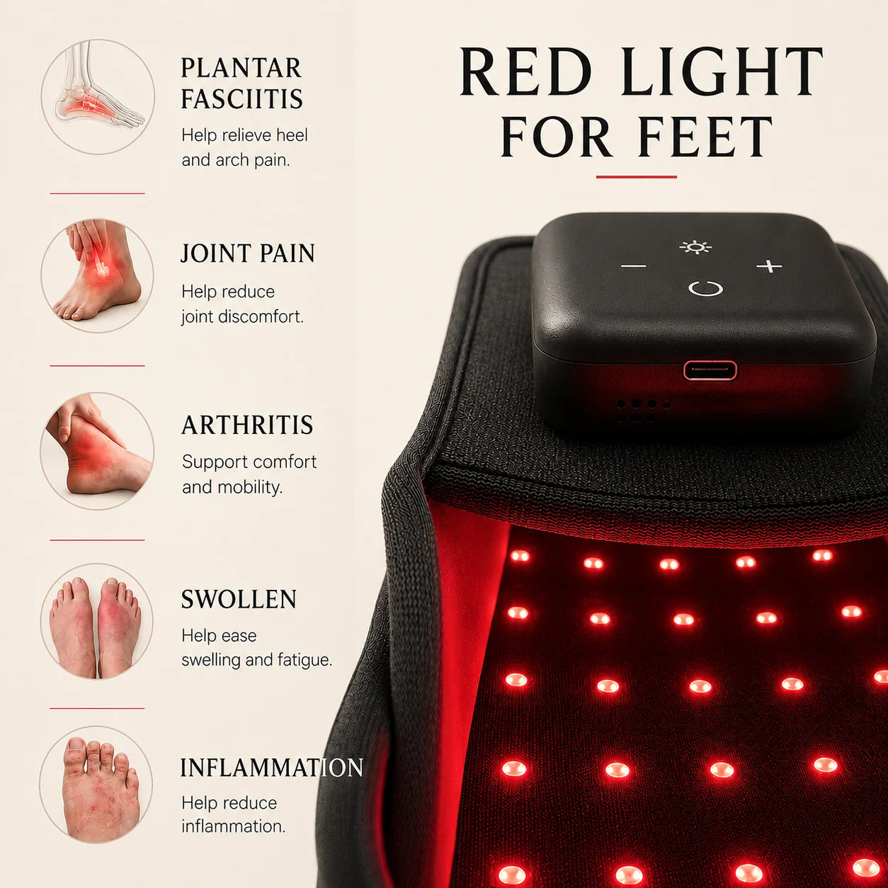 AuraStep™ Red Light Slippers